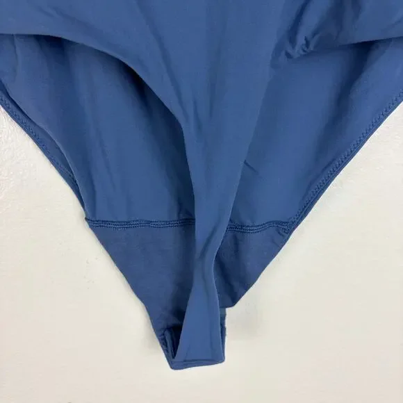 Auden Bodysuit Size Large Low Back High Neck Blue NWT - Picture 4 of 6